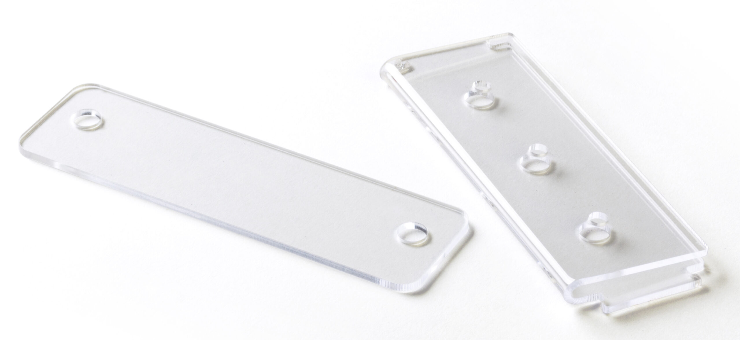 Acrylic Brochure Wall Rack, 4"w Pockets, Half View - Clear