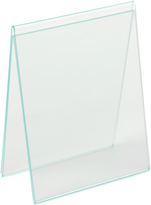 Acrylic Countertop Sign Holder, Side Insert, Double-Sided - Clear