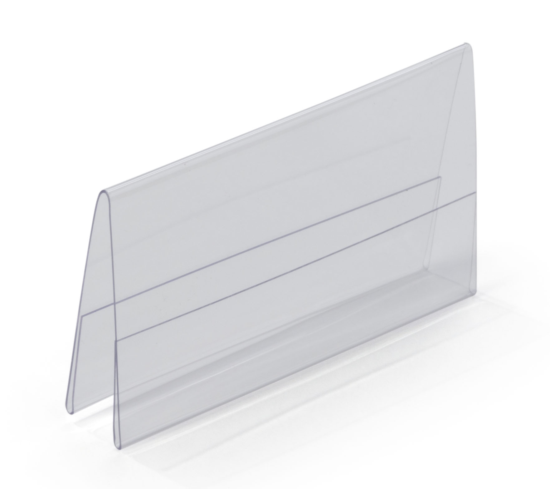 Acrylic Countertop Sign Holder, Side Loading, Double-Sided - Clear