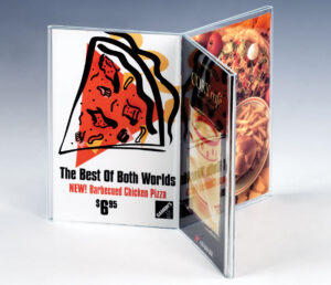 Acrylic Countertop Sign Holder, Top Insert, 6-Sided Design - Clear