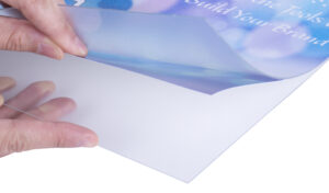 Acrylic Countertop Sign Holder with Adhesive Bottom, Frameless