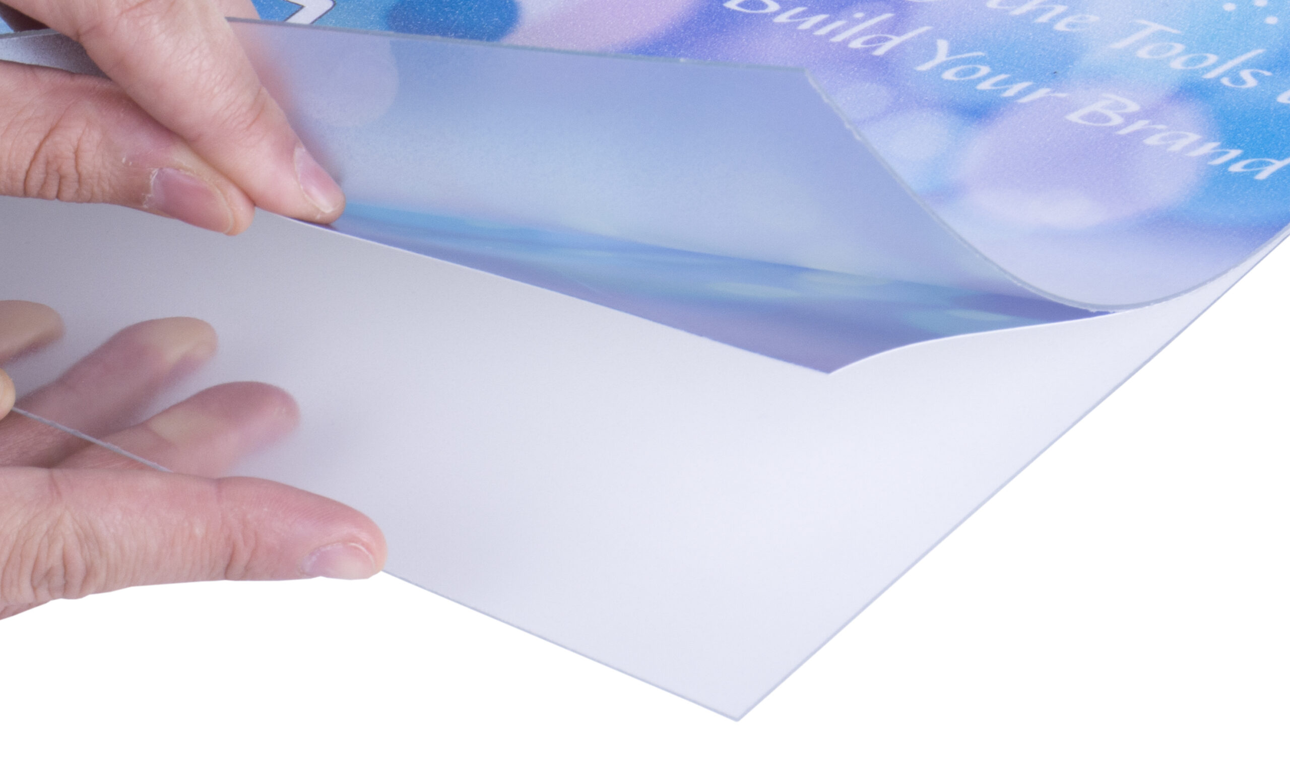 Acrylic Countertop Sign Holder with Adhesive Bottom, Frameless