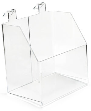 Acrylic Display Bin for Gridwall, 4.5” w Opening - Clear
