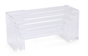 Acrylic Display Risers, Recycled Material, Assorted Sizes, Set of 5 or 7 - Clear