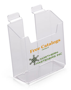 Acrylic Literature Pocket for Slatwall, Fits 5.5" Brochures, Custom Printed - Clear