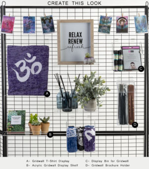 Acrylic T-Shirt Display for Gridwall, Top Loading - Clear