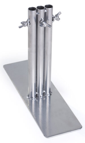 Art Display Grid Base with 3 Leg Supports, Rectangular - Silver