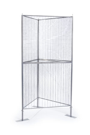 Art Display Grid, Triangle-Shaped, (6) 3' x 3' Panels, Iron Mesh - Silver