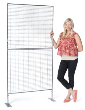 Art Display Grid, Y-Shaped, (6) 3' x 3' Panels, Iron Mesh - Silver