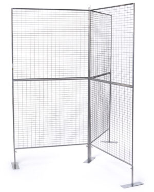 Art Display Grid, Y-Shaped, (6) 3' x 3' Panels, Iron Mesh - Silver