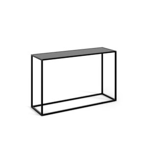 Black Console Table with Open Frame and Spacious Display Shelf - Black