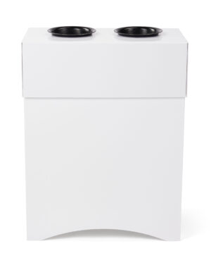 Cardboard Flower Display, 2 Waterproof Plastic Buckets - White