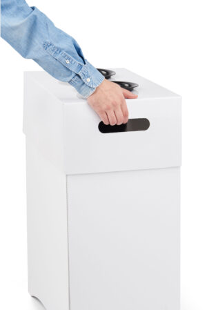 Cardboard Flower Display, 2 Waterproof Plastic Buckets - White