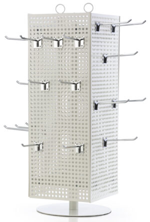 Counter Pegboard Spinner Rack, Magnetic– White
