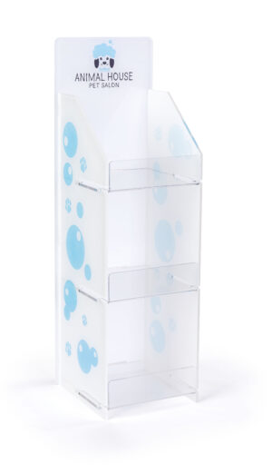 Countertop Acrylic Display with Custom Print, 3 Tiers - Clear