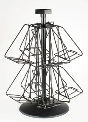 Countertop Book Holder with Sign Clip, 8 Pockets - Black