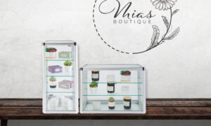 Countertop Display Case with Aluminum Frame, Tempered Glass, Locking - Silver