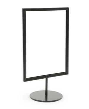 Countertop Sign Holder, Double Sided, Round Weighted Base