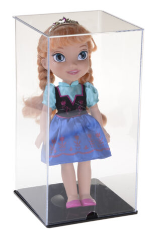 Doll Display Case w/ Black Base & Acrylic Lift-Off Top