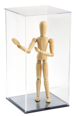 Doll Display Case w/ Black Base & Acrylic Lift-Off Top