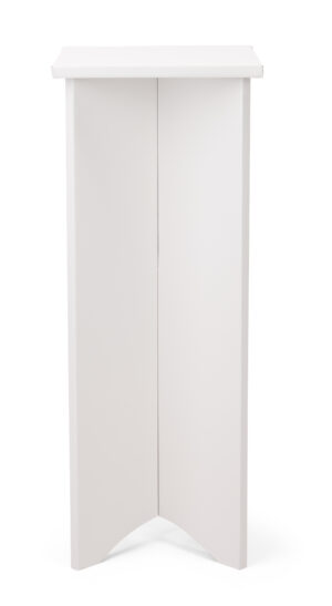 Eco-Friendly Display Pedestal w/ 14-inch Square Tabletop, Recycled, Flat Pack - White