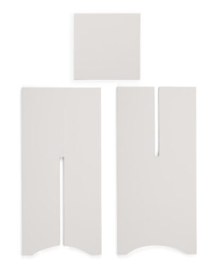 Eco-Friendly Display Pedestal w/ 14-inch Square Tabletop, Recycled, Flat Pack - White