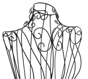 Female Dress Form w/ Decorative Metal Wire Construction, Adjustable Height - Black