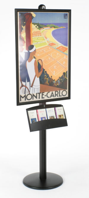 Floor Stand Poster Holder with Brochure Holder, Single-Sided