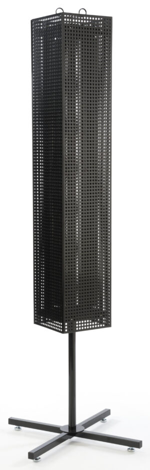 Floor Standing Pegboard Spinner Rack, Magnetic– Black