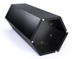 Hexagonal Display Pedestal, Laminated Particle Board, 3 Size Options - Black