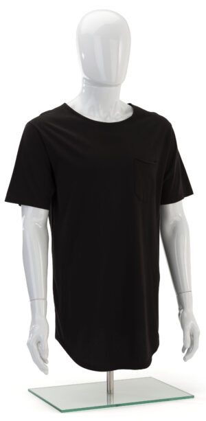 Male Torso Mannequin for Tabletops, Adjustable Height - White