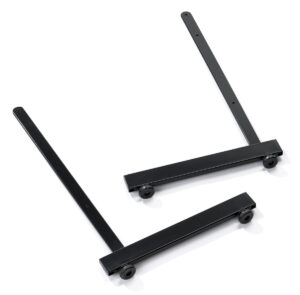 Metal “L” Shaped Gridwall Base, Holds Single Panel - Black