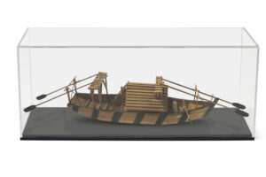 Model Display Case w/ Lift-Off Top, Removable Ring Riser - Black