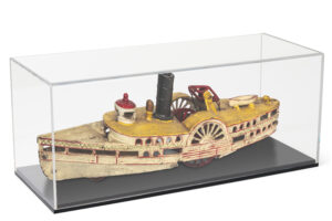 Model Display Case w/ Lift-Off Top, Removable Ring Riser - Black