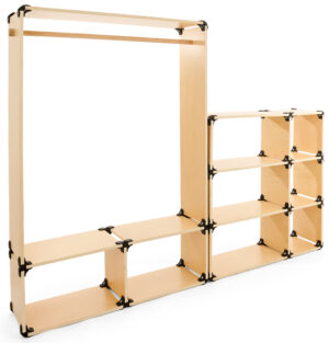 Modular Retail Display Kit, Eco-Friendly Materials, 81 Pieces - Natural