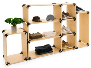 Modular Retail Display Kit, Eco-Friendly Materials, 81 Pieces - Natural