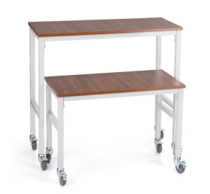 Nesting Display Tables, Rectangular, Caster Wheels, Set of 2