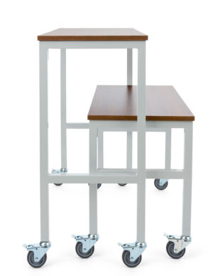 Nesting Display Tables, Rectangular, Caster Wheels, Set of 2