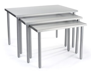 Nesting Display Tables, Rectangular, Set of 3 - White