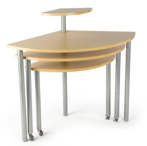 Nesting Display Tables with 4 Tiers, Swiveling - Maple