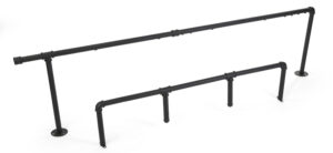 Pipeline Add-On w/ 1 Outrigger & 1 Dual Spoke Hanging Bar – Matte Black