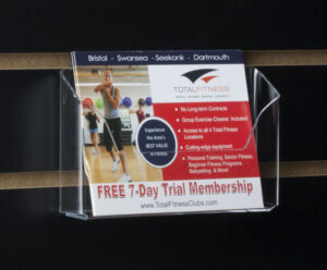 Postcard Holder for Slatwall, Single Pocket, 6 x 4 Cards - Clear