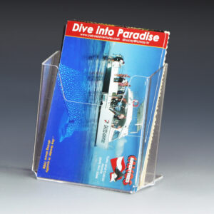 Postcard Holder for Tabletop, Single Pocket, Fits 4 x 6 Cards - Clear