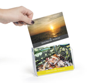 Postcard Holder for Tabletop, Single Pocket, Fits 6 x 4 Cards - Clear