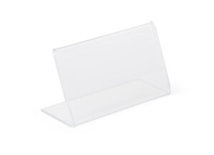 Recycled Acrylic Countertop Sign Holder, Slant Back Design - Clear