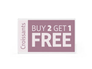 Recycled Acrylic Countertop Sign Holder, Slant Back Design - Clear
