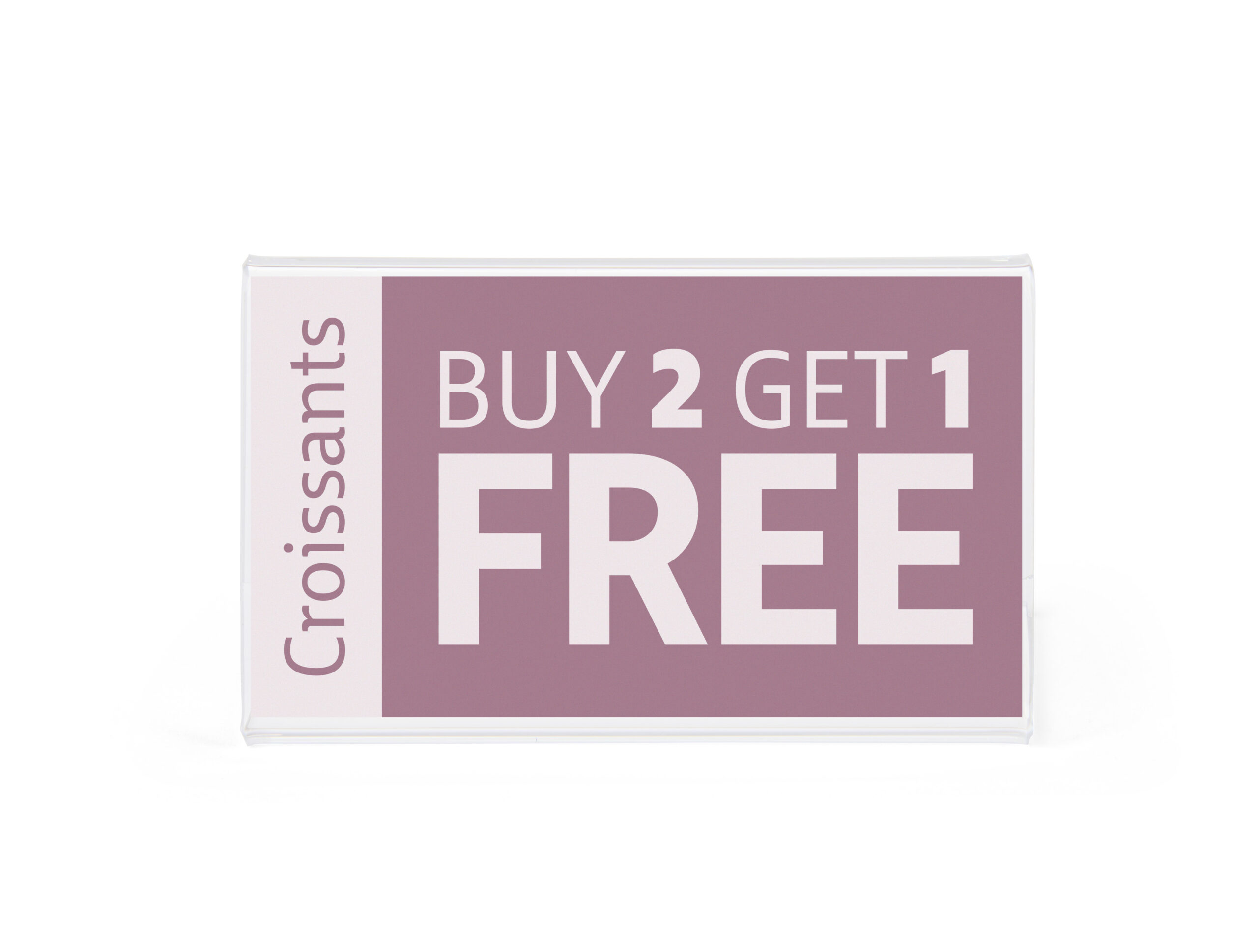 Recycled Acrylic Countertop Sign Holder, Slant Back Design - Clear