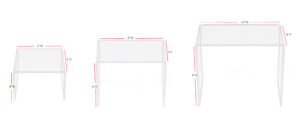 Recycled Acrylic Riser Display, U-Shaped Risers, Set of 3 - 6, 8 and 10