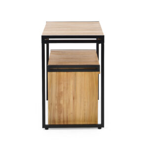 Retail Display Nesting Tables, Rectangular, Slatted Pine Wood- Natural Finish