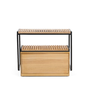 Retail Display Nesting Tables, Rectangular, Slatted Pine Wood- Natural Finish